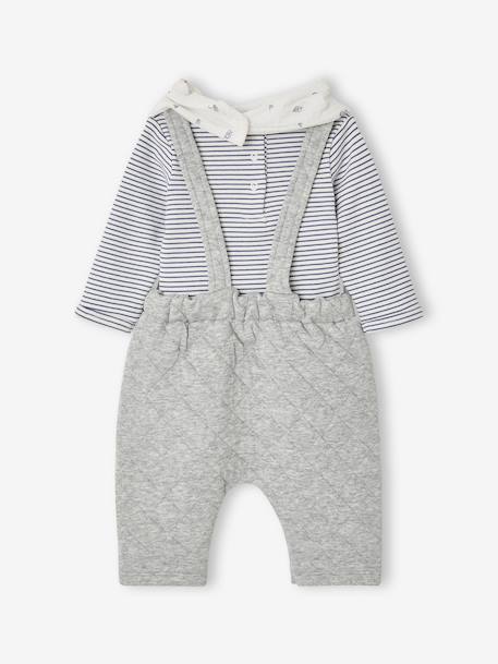 Customisable 3-piece baby set marl grey - vertbaudet enfant 