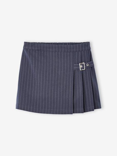 Pleated Skort for Girls, JONEN anthracite+navy blue - vertbaudet enfant 