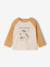 Long-sleeved baby t-shirt with placement print on the front curry yellow+khaki+navy blue - vertbaudet enfant 