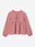 Long-sleeved blouse for girls blush+ecru - vertbaudet enfant 
