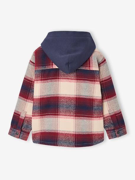 Hooded shirt for boys bordeaux red - vertbaudet enfant 