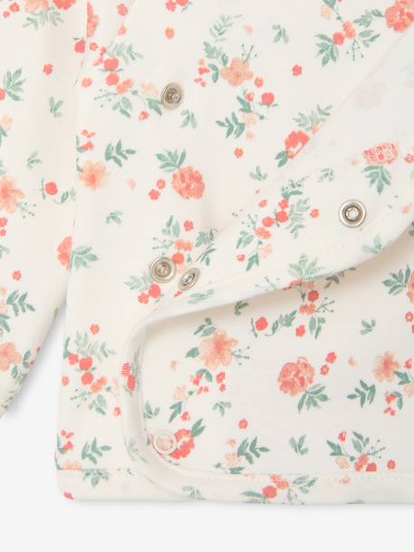 Newborn long-sleeved baby vest cappuccino+ecru+sage green - vertbaudet enfant 