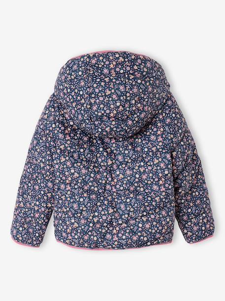 Reversible Lightweight Jacket for Girls anthracite+mauve+pale pink - vertbaudet enfant 