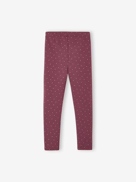 Pack of 2 Leggings Lined in Fleece Knit anthracite+plum - vertbaudet enfant 