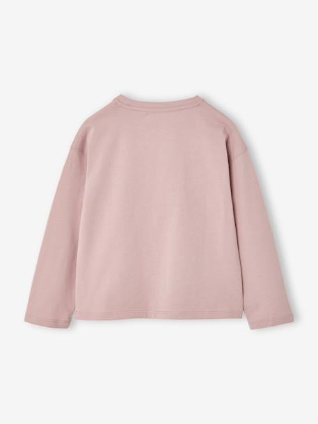 T-shirt manches longues fille encre+rose pâle+vert - vertbaudet enfant 