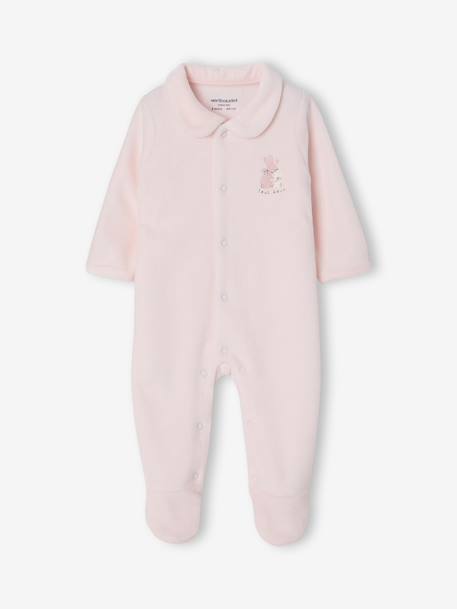 Pack of 2 baby sleepsuits with front opening cappuccino+pale pink+sage green - vertbaudet enfant 