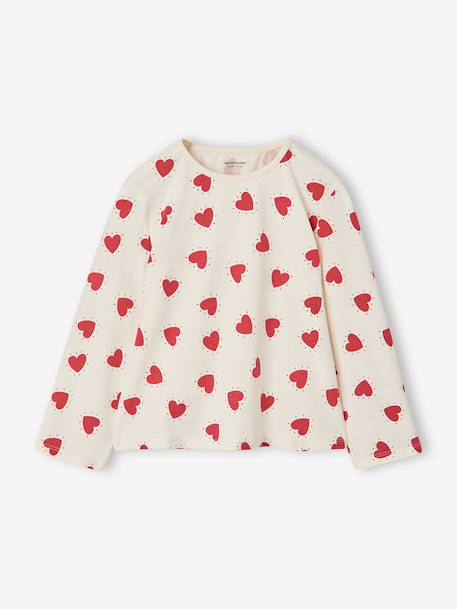 Long-sleeved T-shirt for girls ecru+grey+navy blue - vertbaudet enfant 