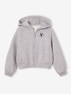 -Zip-up hooded sweatshirt for girls