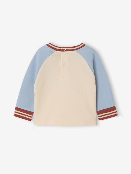 Long-sleeved T-shirt for baby grey blue+vanilla - vertbaudet enfant 