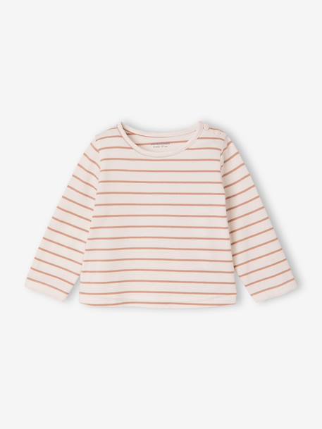 Pack of 3 long-sleeved Basic t-shirts for babies old rose+rosy - vertbaudet enfant 