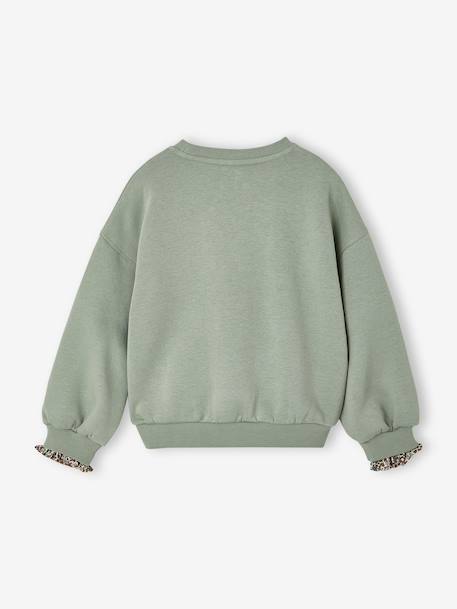 Sweatshirt for girls grey green - vertbaudet enfant 