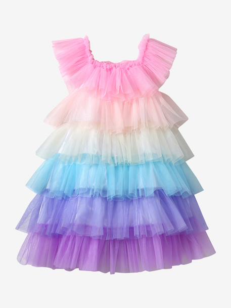 Fancy dress ruffle dress multicoloured - vertbaudet enfant 