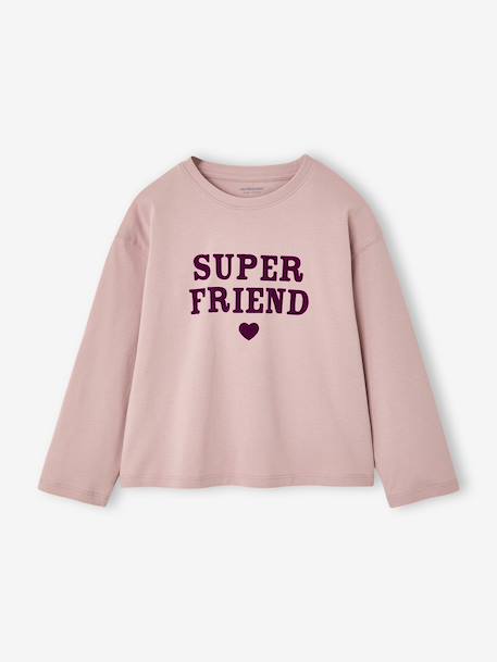 Long-sleeved T-shirt for girls green+ink blue+pale pink - vertbaudet enfant 