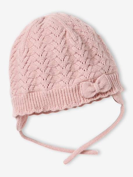 Baby knit hat, snood and mittens set rosy - vertbaudet enfant 