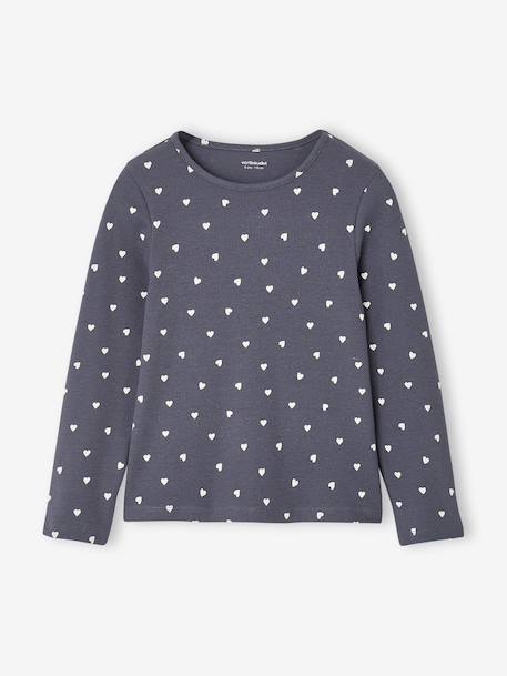 Pack of 3 long-sleeved T-shirts for girls ecru+ink blue+vanilla - vertbaudet enfant 