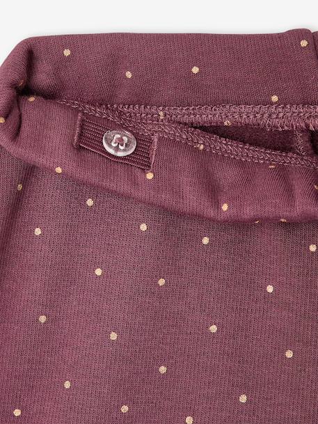 Pack of 2 Leggings Lined in Fleece Knit anthracite+plum - vertbaudet enfant 