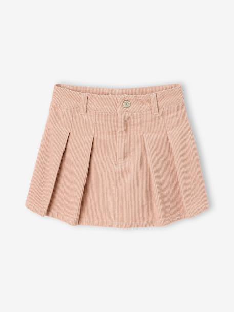 Jupe short fille plissée beige+bordeaux+vert anglais - vertbaudet enfant 