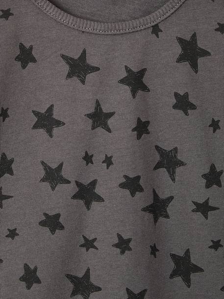 T-shirt manches longues fille écru+gris+marine - vertbaudet enfant 