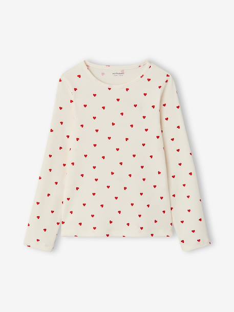 Lot de 3 T-shirts manches longues fille écru+encre+vanille - vertbaudet enfant 