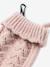 Ensemble bébé fille tricot bonnet snood moufles rose poudré - vertbaudet enfant 