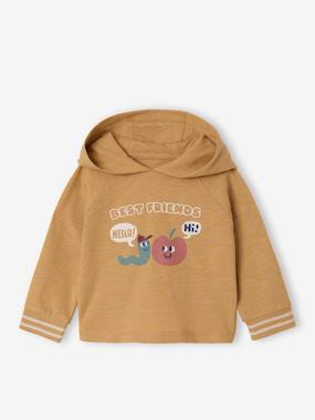 -Long-sleeved hooded T-shirt for baby boys