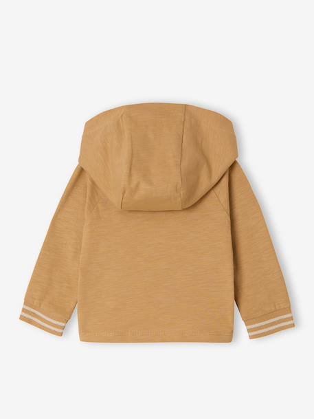 T-shirt à capuche manches longues bébé garçon ocre - vertbaudet enfant 
