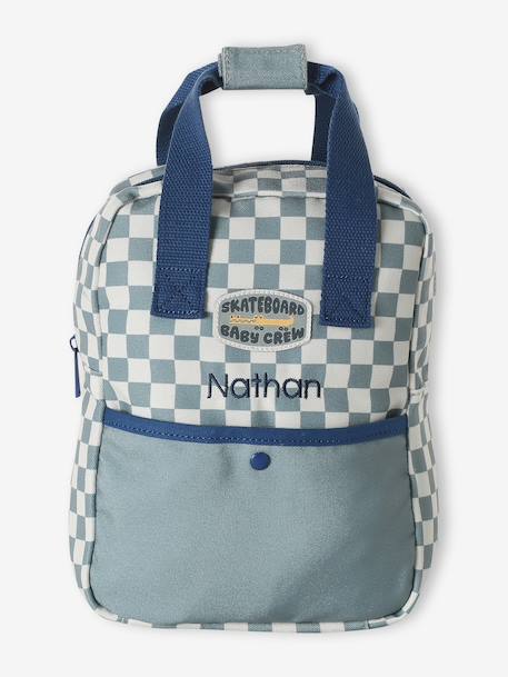 customisable baby backpack grey blue - vertbaudet enfant 