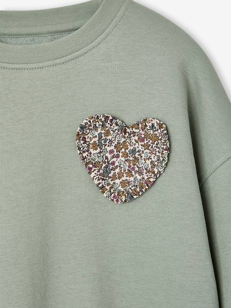 Sweatshirt for girls grey green - vertbaudet enfant 