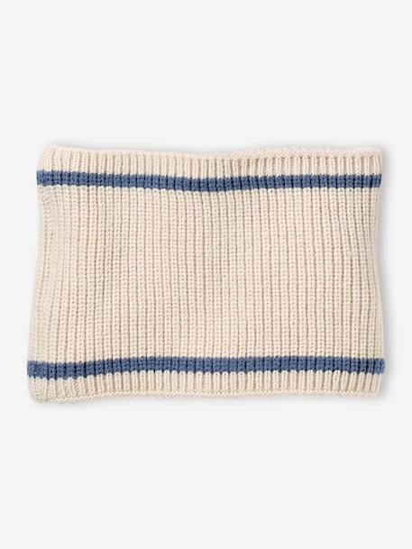 Baby knit hat, snood and mittens set ecru - vertbaudet enfant 