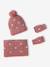 3-piece knit hat, snood and mittens set for girls rose - vertbaudet enfant 