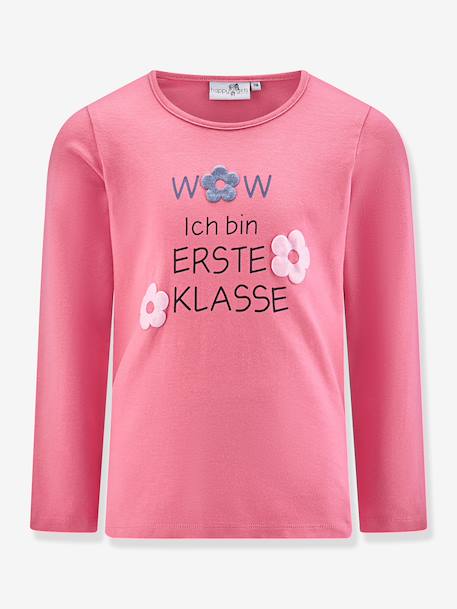 T-shirt manches longues Première Classe fille Happy Girls rose bonbon - vertbaudet enfant 