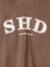Printed sweatshirt with long sleeves for girls chocolate+grey - vertbaudet enfant 