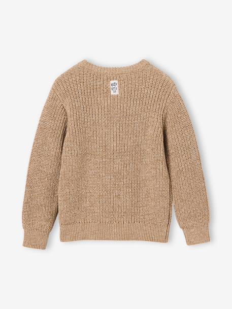 Round-neck jumper for boys marl beige - vertbaudet enfant 