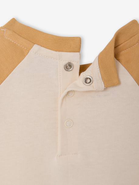 T-shirt bébé manches longues avec imprimé placé devant curry+kaki+marine - vertbaudet enfant 