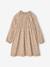 Short dress with long sleeves for girls cinnamon+ecru - vertbaudet enfant 