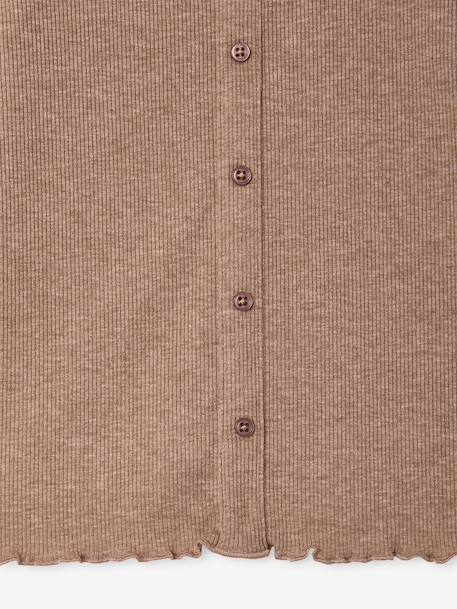 Long-sleeved T-shirt for girls taupe - vertbaudet enfant 