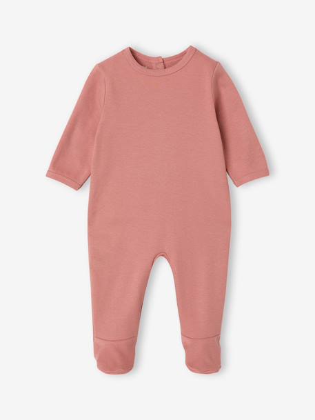 Pack of 3 baby sleepsuits with back opening ecru+sage green - vertbaudet enfant 