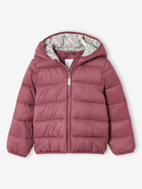 Doudoune fille légère à capuche lilas+marine+prune+rose+vert de gris - vertbaudet enfant 