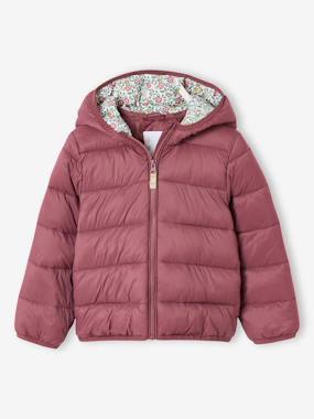 -Lightweight hooded puffer jacket for girls 