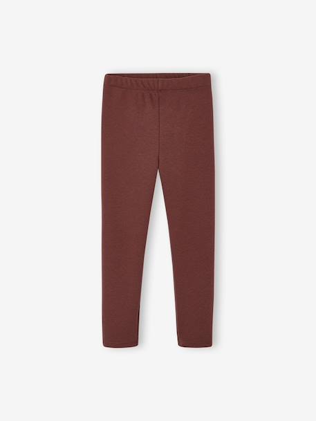 Lot 2 Leggings fille doublés maille polaire anthracite+prune - vertbaudet enfant 