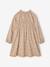 Short dress with long sleeves for girls cinnamon+ecru - vertbaudet enfant 