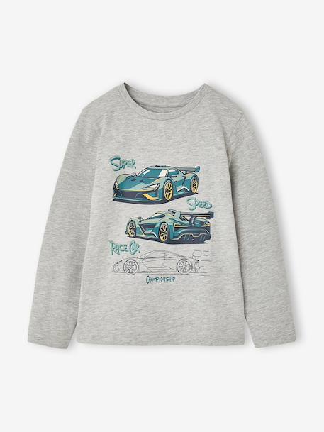T-shirt motif ludique garçon écru+gris chiné - vertbaudet enfant 