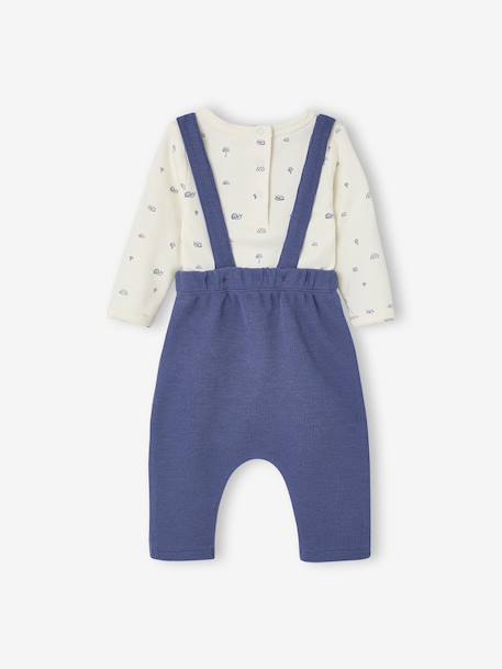 Baby bodysuit and trousers set medium blue - vertbaudet enfant 