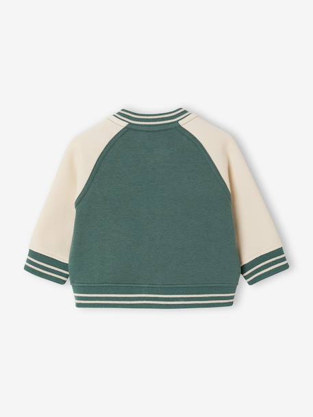 Zip-up teddy jacket for baby emerald green - vertbaudet enfant 