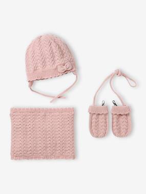 Baby knit hat, snood and mittens set  - vertbaudet enfant