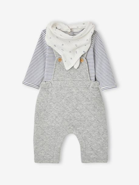 Customisable 3-piece baby set marl grey - vertbaudet enfant 