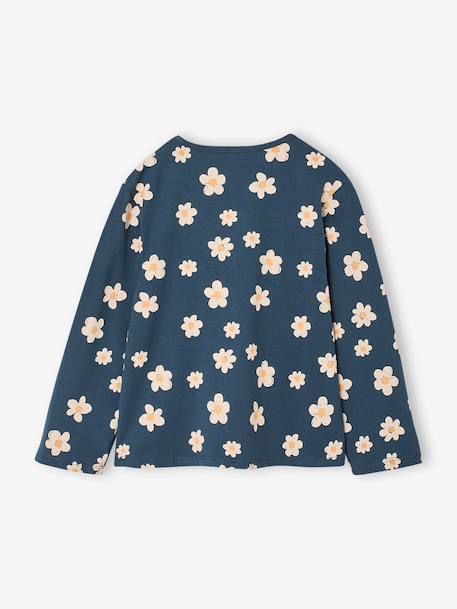 T-shirt manches longues fille écru+gris+marine - vertbaudet enfant 
