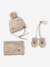 Ensemble bébé bonnet, snood et moufles beige - vertbaudet enfant 