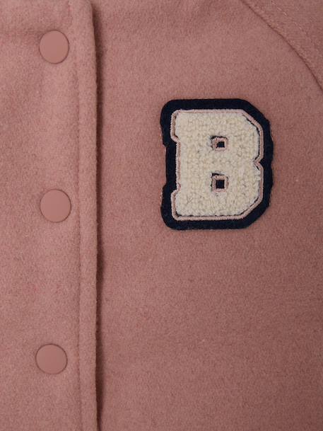 Hooded varsity jacket for baby girls rosy - vertbaudet enfant 