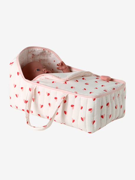 Carrycot for Dolls in Cotton Gauze black+rose+yellow - vertbaudet enfant 